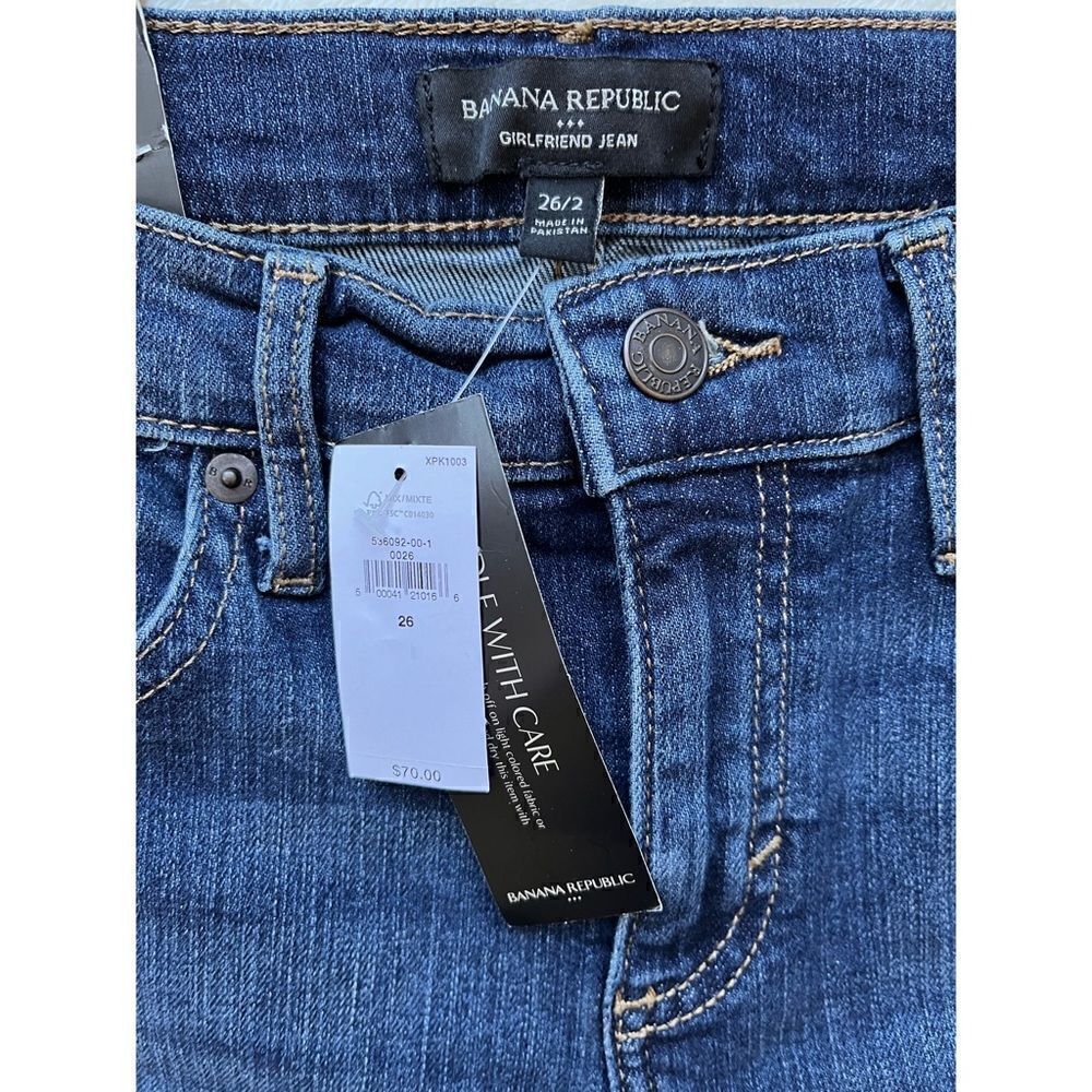 NWT Banana Republic Women's Dark Wash Girlfriend Rolled Hem Jean in 26/2 - Picture 7 of 16